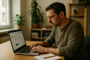 Antwort auf Google Bewertung formulieren: Unternehmer schreibt eine persönliche Antwort mit Storytelling auf eine Googl…