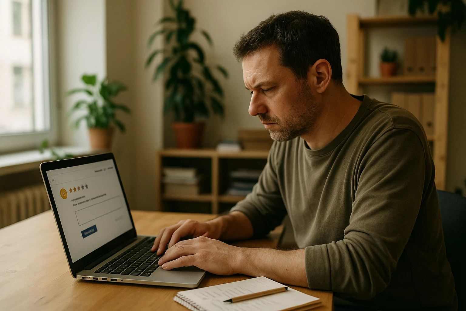 Antwort auf Google Bewertung formulieren: Unternehmer schreibt eine persönliche Antwort mit Storytelling auf eine Googl…